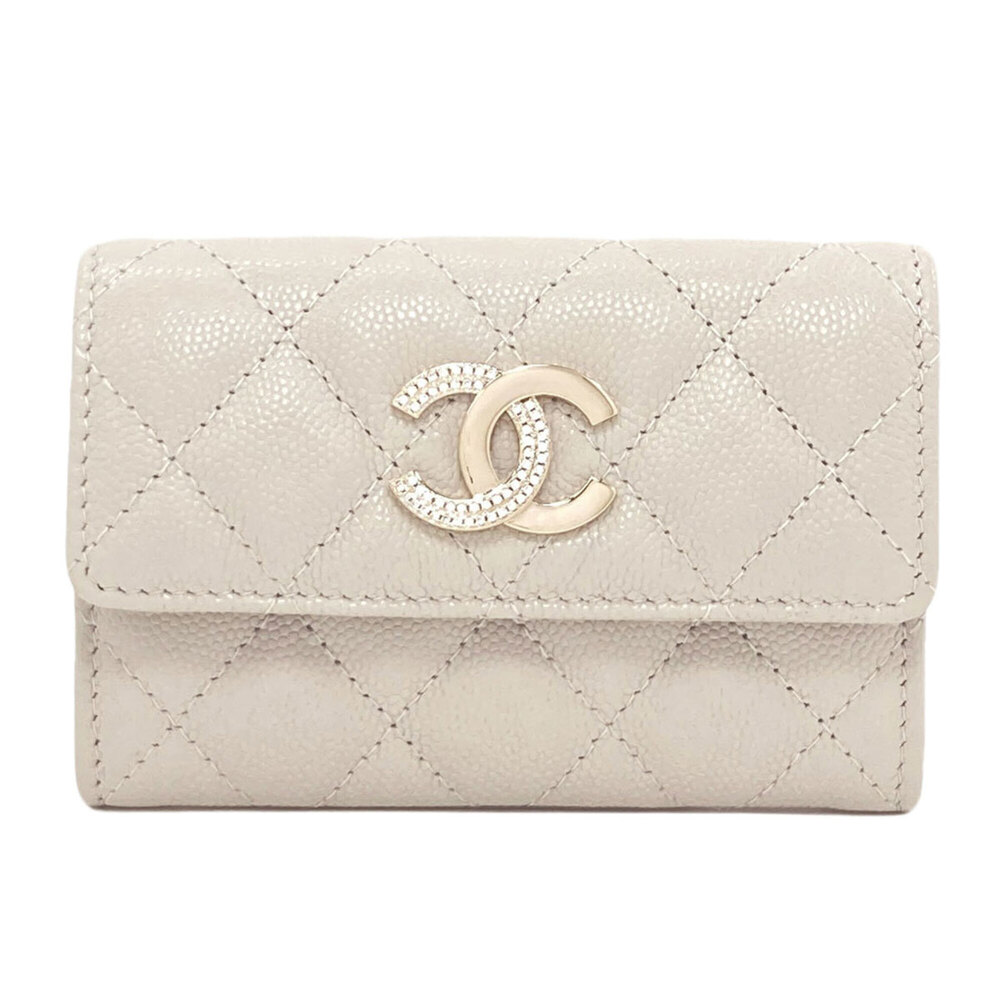 CHANEL White Logo Wallet